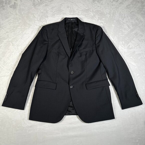 Hugo Boss Blazer Men Size 40R Black 100% Wool Made in USA The Grand Central US - Picture 1 of 14